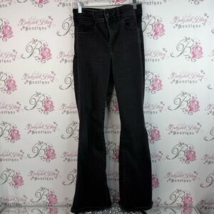 American Eagle Outfitters jeans denim dark black Charcoal Black Flared Jeans